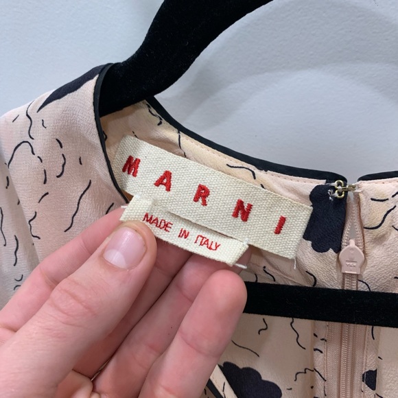 Marni Pink Abstract Print Silk Knee Length Dress 42 - Picture 4 of 8